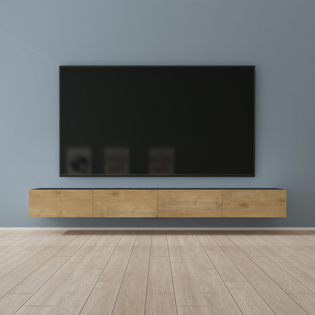 Glasvilla Design – Mueble TV suspendido con cierre suave y tirador oculto (Fernsehschrank02)