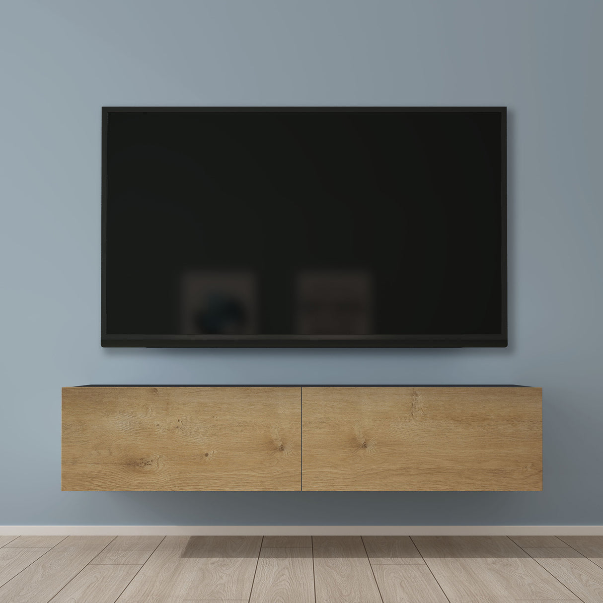 Glasvilla Design – Mueble TV suspendido con cierre suave y tirador oculto (Fernsehschrank02)