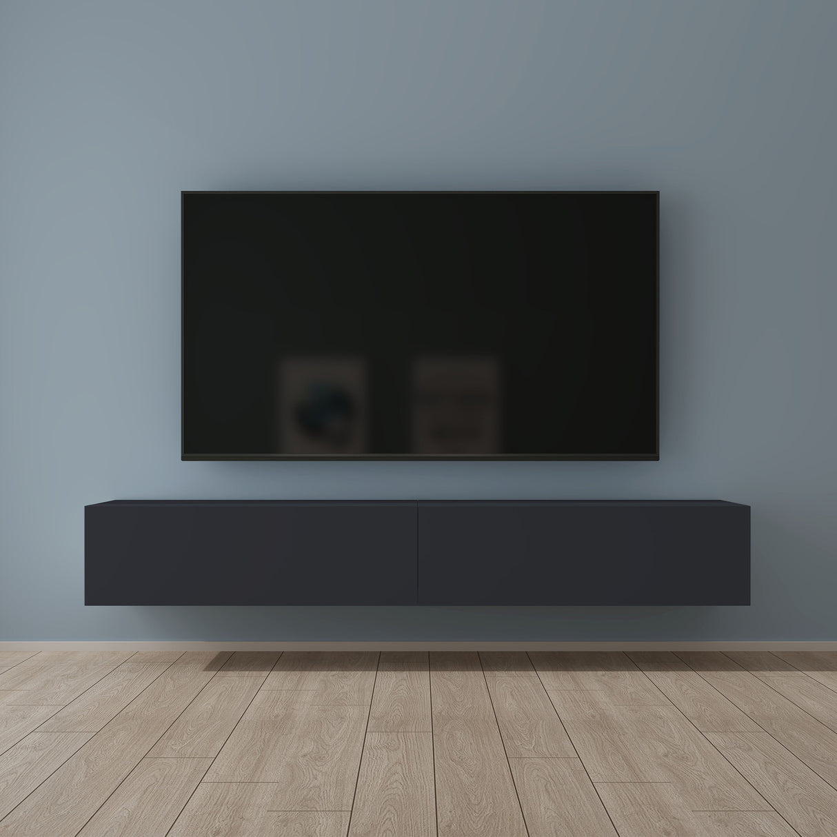 Glasvilla Design – Mueble TV suspendido con cierre suave y tirador oculto (Fernsehschrank02)
