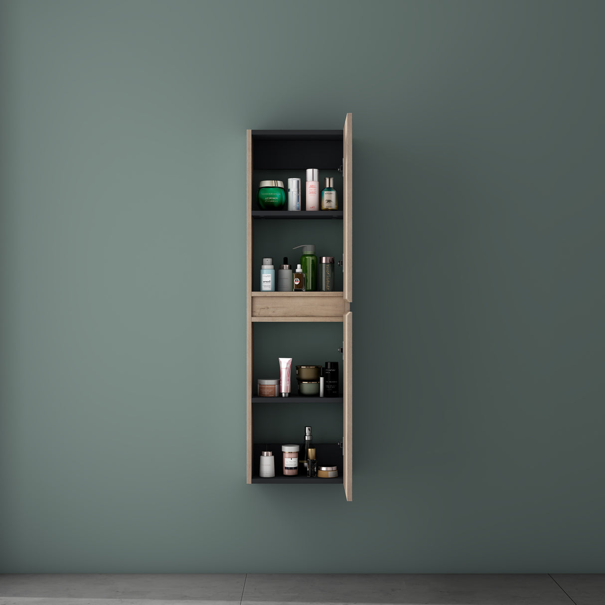 glasvilla Seitenschrank Badezimmerschrank mit 2 Türen und 4 Fächern Badregal Allzweckschrank Badschrank BTH: 35x20x120 cm Verona