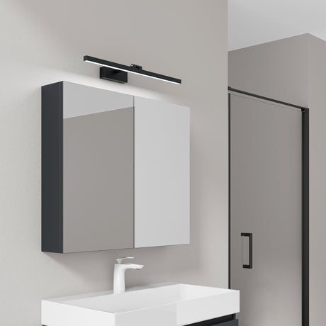Armoire de toilette Glasvilla avec miroir et lampe intégrée, meuble de salle de bain, éclairage miroir, lampe de salle de bain LED rotative à 180°, d'une beauté rayonnante