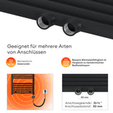 glasvilla Badheizkörper Elektrisch Handtuchwärmer für Strom, Seitenanschluss, Röhrenheizkörper Badheizung RHE mit Heizstab 02