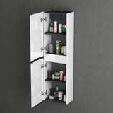 glasvilla Seitenschrank Badezimmerschrank mit 2 Türen und 4 Fächern BxT: 35x20 cm Hochschrank Badregal Allzweckschrank Lucca