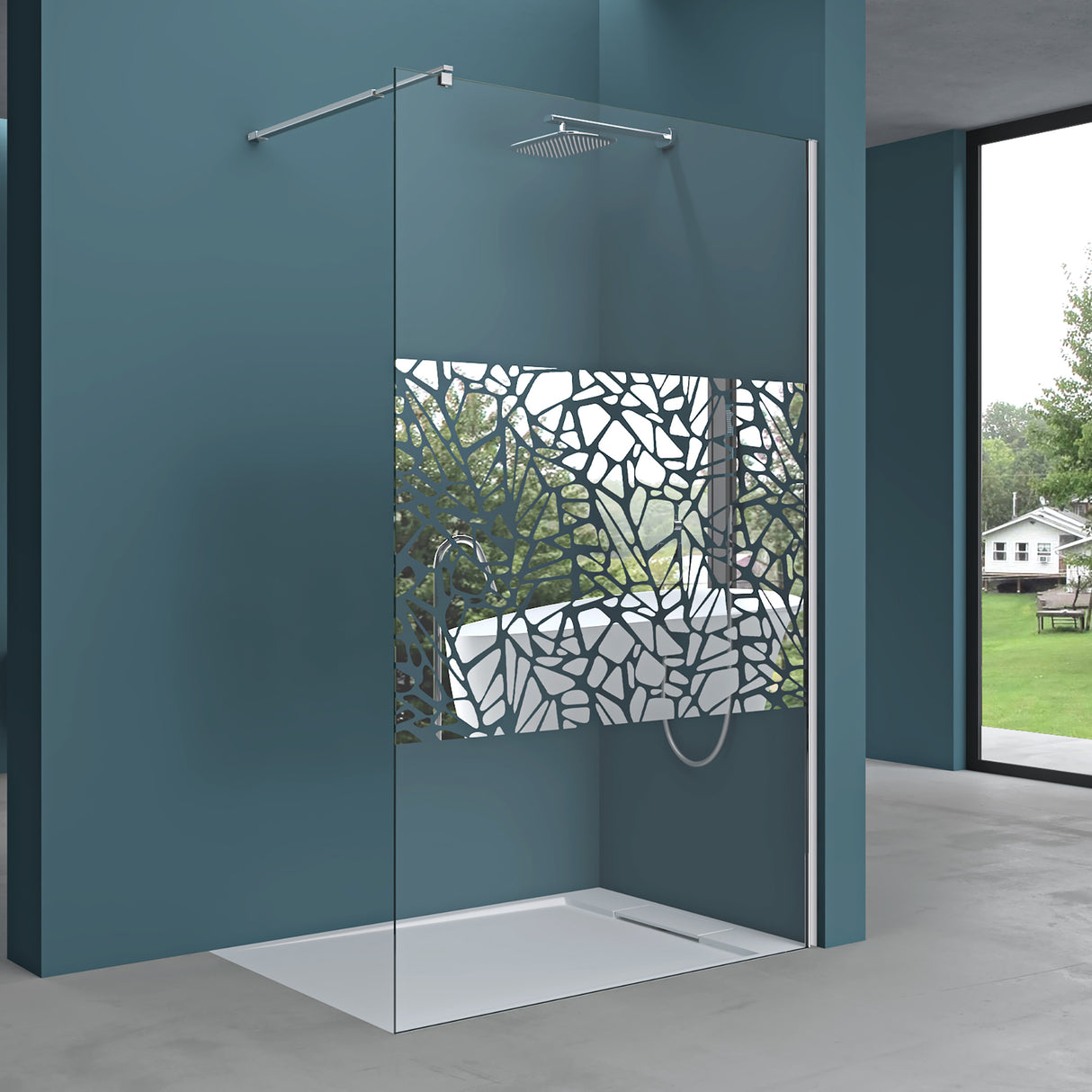 glasvilla Duschwand für Dusche Duschabtrennung Walk-In ESG-Sicherheitsglas 10mm NANO Glas BRAM1&3 Bremen2DM