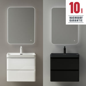 glasvilla Ensemble de Meubles de Salle de Bain | Meuble Sous-Vasque avec Tiroirs à Fermeture Amortie | Comprend Lavabo en Solid Surface Lucca