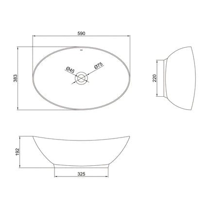 glasvilla Waschbecken Aufsatzwaschbecken Oval aus Keramik  Waschschale Waschtisch mit Nano-Beschichtung Br818