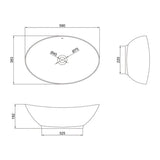 glasvilla Waschbecken Aufsatzwaschbecken Oval aus Keramik  Waschschale Waschtisch mit Nano-Beschichtung Br818