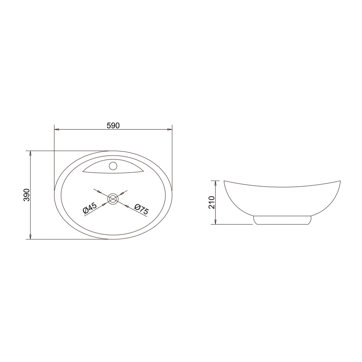 glasvilla Waschbecken Aufsatzwaschbecken,weiß Brüssel302 aus Keramik,mit Nano-Beschichtung