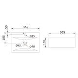 glasvilla Waschbecken Aufsatzwaschbecken, BTH: 45x30,5x10,5cm, in weiß, aus Keramik, eckig, mit Nano-Beschichtung/Lotus-Effekt Brüssel118c