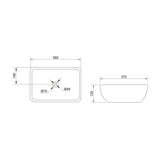 glasvilla Waschbecken Aufsatzwaschbecken,weiß Brüssel159 aus Keramik,mit Nano-Beschichtung