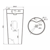 glasvilla Design Standwaschbecken aus Mineralguss Waschbecken Standwaschtisch Waschtisch Waschplatz Col35