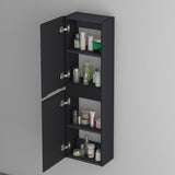 glasvilla Seitenschrank Badezimmerschrank mit 2 Türen und 4 Fächern BxT: 35x20 cm Hochschrank Badregal Allzweckschrank Lucca