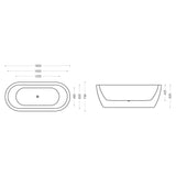 glasvilla Freistehende Badewanne Acryl Oval Acryl-Standbadewanne inkl. Pop Up Ablaufgarnitur Weiß