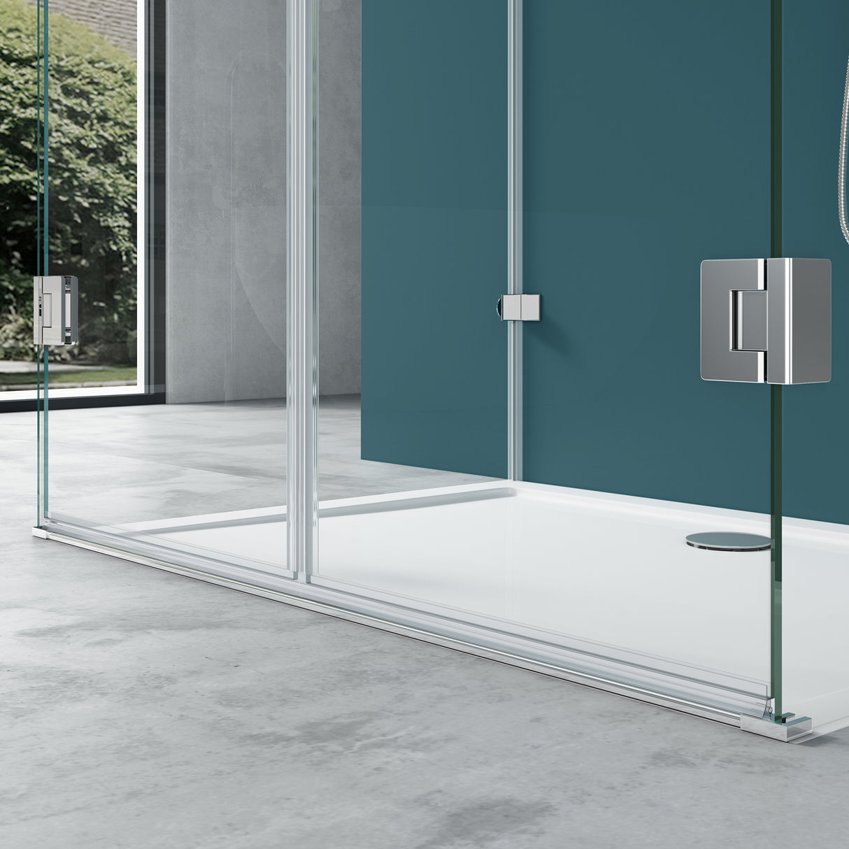 glasvilla Duschkabine U-Form Duschabtrennung 8mm ESG in Klarglas Nano-Beschichtung Ravenna40UK