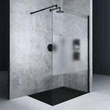 glasvilla Duschwand für Dusche Duschabtrennung Walk-In ESG-Sicherheitsglas 8mm NANO Glas BRAM1&BRAM3 Bremen1 Schwarz
