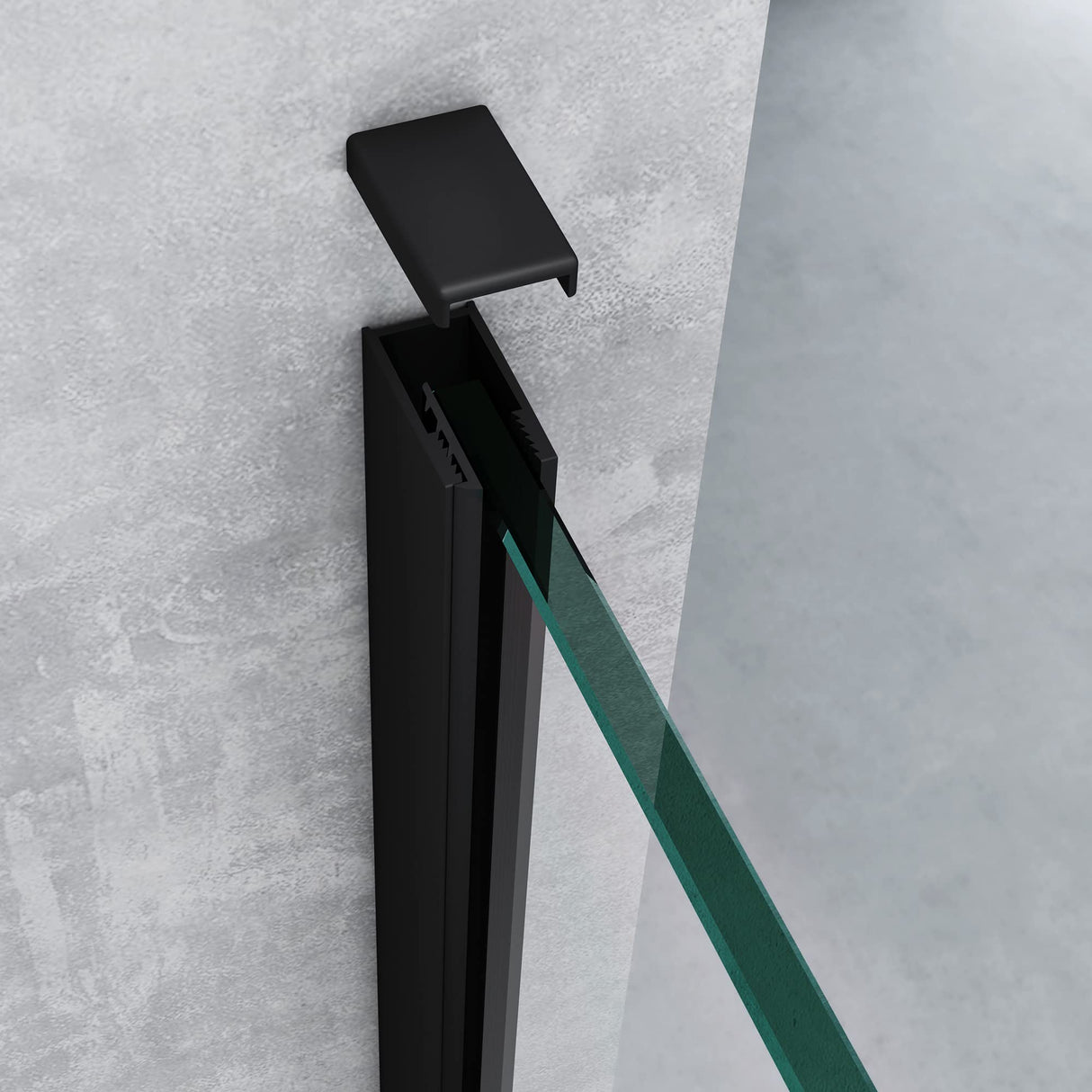 glasvilla Duschwand für Dusche Duschabtrennung Walk-In ESG-Sicherheitsglas 10mm NANO Glas BRAM1&BRAM3 Bremen2 Schwarz