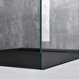 glasvilla Duschwand für Dusche Duschabtrennung Walk-In ESG-Sicherheitsglas 8mm NANO Glas BRAM1&BRAM3 Bremen1 Schwarz