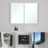 glasvilla Spiegelschrank Bad mit LED Beleuchtung Badezimmerschrank Hängeschrank Badezimmerspiegel Spiegelschrank-03