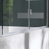 glasvilla Duschwand für Badewanne Badewannenwand faltbar 180° Sicherheitsglas mit NANO 120x140cm Badewannentrennwand Badewannenaufsatz Cortona1408
