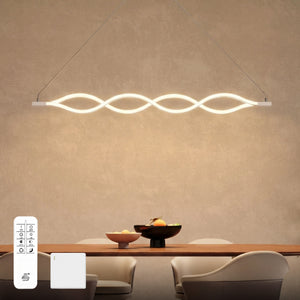 glasvilla Suspension 106cm LED Lampe suspendue dimmable avec télécommande 3000K/4000K/6000K Câble réglable 60W Blanc Luminaire suspendu Alivetta3301