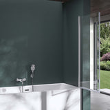 glasvilla Duschwand für Badewanne Badewannenwand faltbar 180° Sicherheitsglas mit NANO 120x140cm Badewannentrennwand Badewannenaufsatz Cortona1408