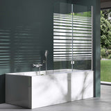 glasvilla Duschwand für Badewanne Badewannenwand faltbar 180° Sicherheitsglas mit NANO 120x140cm Badewannentrennwand Badewannenaufsatz Cortona1408