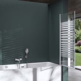 glasvilla Duschwand für Badewanne Badewannenwand faltbar 180° Sicherheitsglas mit NANO 120x140cm Badewannentrennwand Badewannenaufsatz Cortona1408