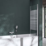glasvilla Duschwand für Badewanne Badewannenwand faltbar 180° Sicherheitsglas mit NANO 120x140cm Badewannentrennwand Badewannenaufsatz Cortona1408