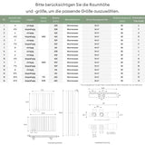 glasvilla Badheizkörper flach Mittelanschluss und Seitenanschluss Paneelheizkörper Badheizung Einlagig aus Stahl FV