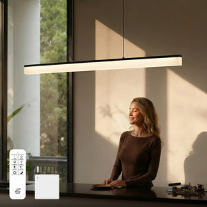 glasvilla Pendelleuchte LED Hängelampe Dimmbar mit Fernbedienung 3000K/4000K/6000K Verstellbares Kabel Hängeleuchte Alivetta3303
