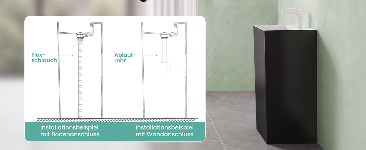 Lavabo sur pied Glasvilla Design Col34 en fonte minérale