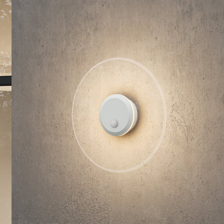 glasvilla Wandleuchte Außen 6W LED Wandlampe | Außenleuchte Wegeleuchte für Garten, 3000K mit Bewegungsmelder | Außenlampe ⌀300X65mm IP65 LunaLights