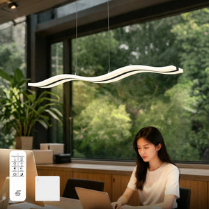 glasvilla Suspension 97cm LED Lampe suspendue Dimmable avec télécommande 3000K/4000K/6000K Câble réglable 36W Plafonnier Alivetta3300