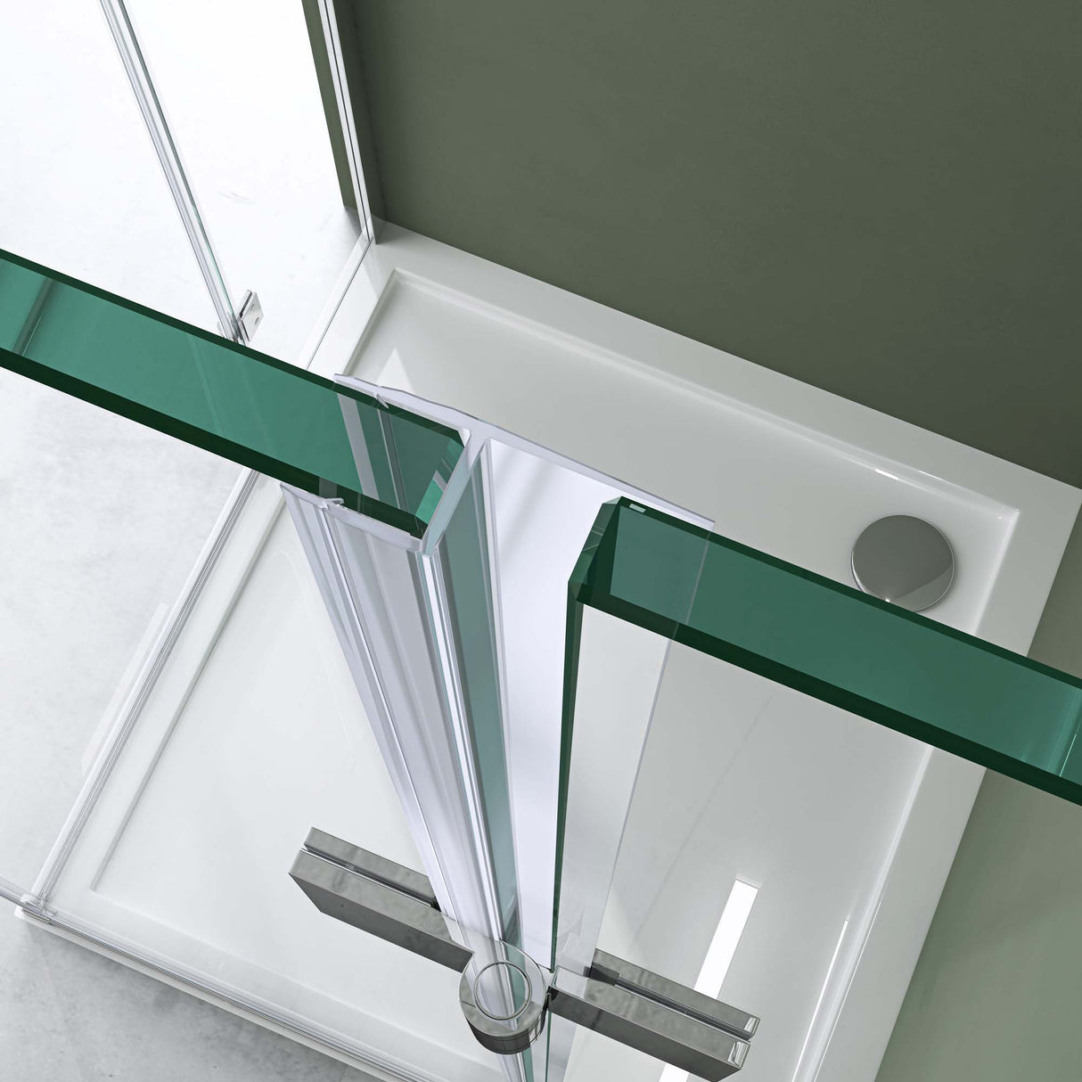 glasvilla  Eckeinstieg Duschkabine Duschabtrennung Klarglas 6mm ESG-Sicherheitsglas & Lotuseffekt 2 Pendeltüren  R01k