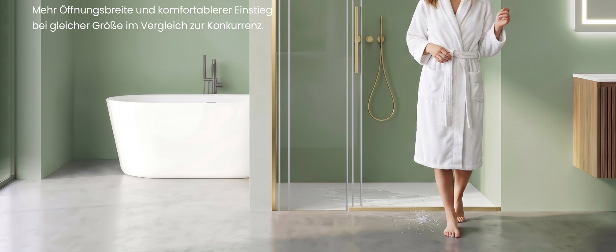 glasvilla Schiebetür für dusche, Nischentür 3-teilig Duschtür Duschakbine Duschabtrennung, 8mm Sicherheitsglas mit Nanobeschichtung, Soft-Close-System Teramo70K