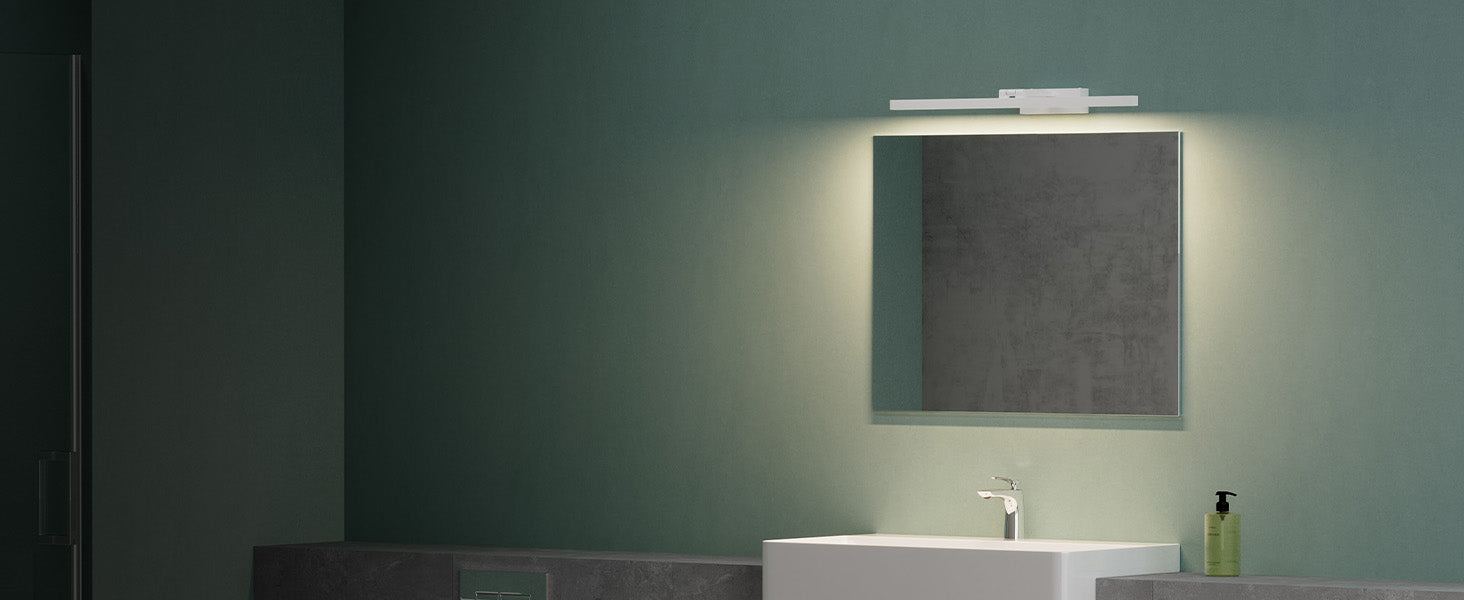 Glasvilla Design – Lámpara LED para espejo de baño 9W, orientable 180°, iluminación natural (40 / 60 cm)