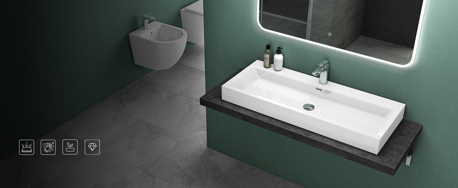 Lavabo Glasvilla Col06 Diseño minimalista en Mineralguss premium