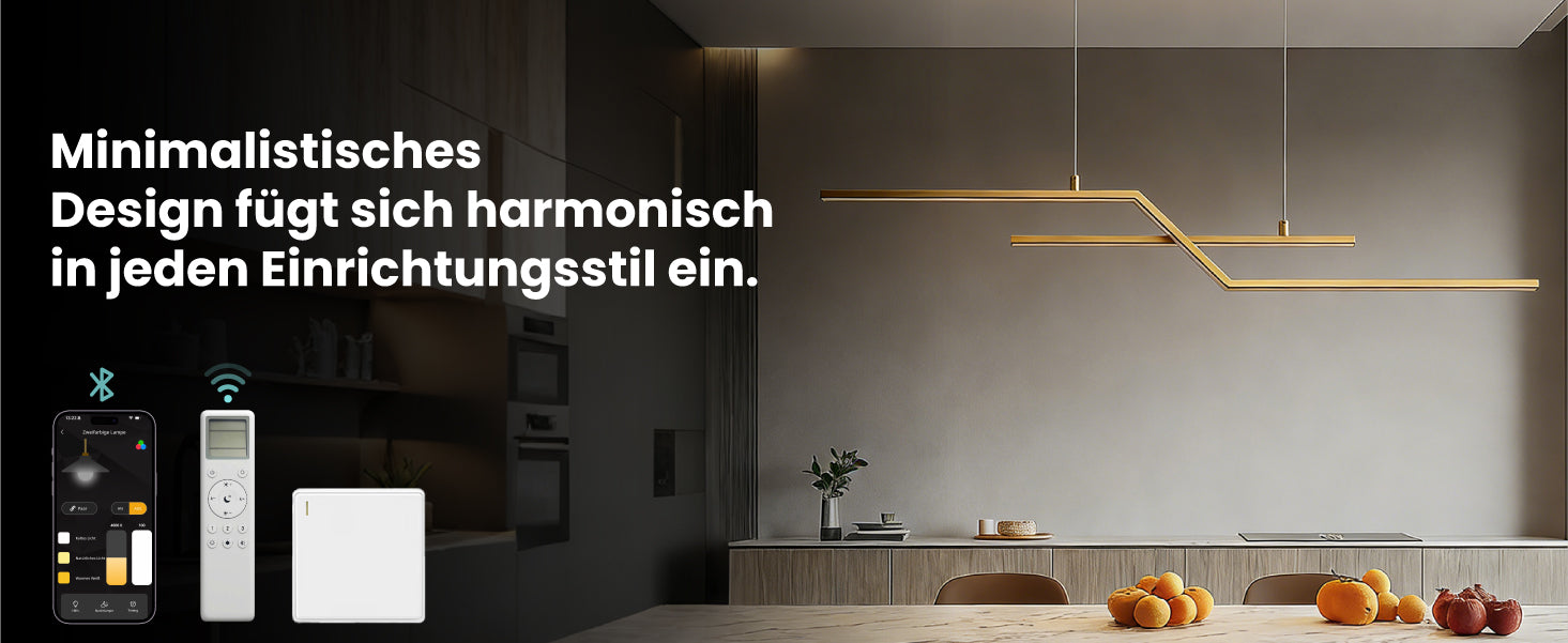 Suspension glasvilla 105cm LED Lampe à suspendre linéaire design 3000K/4000K/6000K Câble réglable 18W Luminaire Alivetta7085