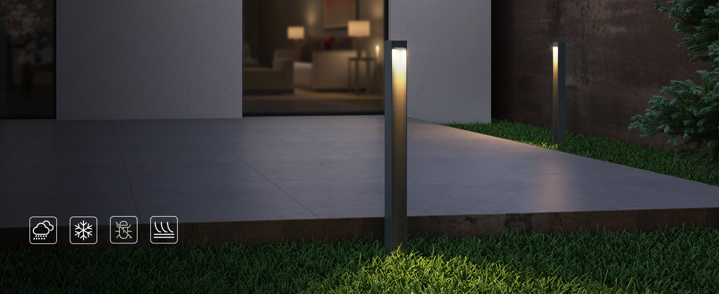 glasvilla Außenleuchte IP65 Wegeleuchte Außen | Außenpollerleuchte für Garten, 3000K Stehlampe Gartenlampe | Außenlampe Standleuchte 5W BaldersLights
