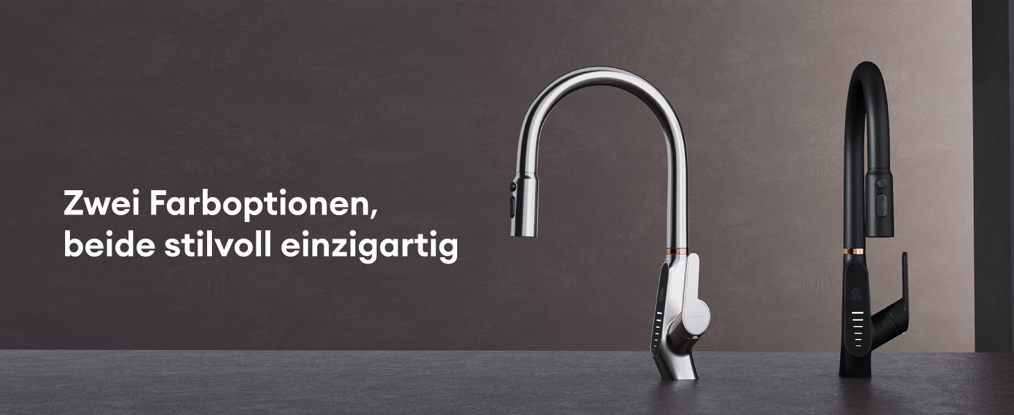 glasvilla Rubinetto da Cucina Miscelatore con Monocomando in Ottone Ruotabile a 360° Rubinetto da Cucina con Tubi e Accesorri, MS-8095