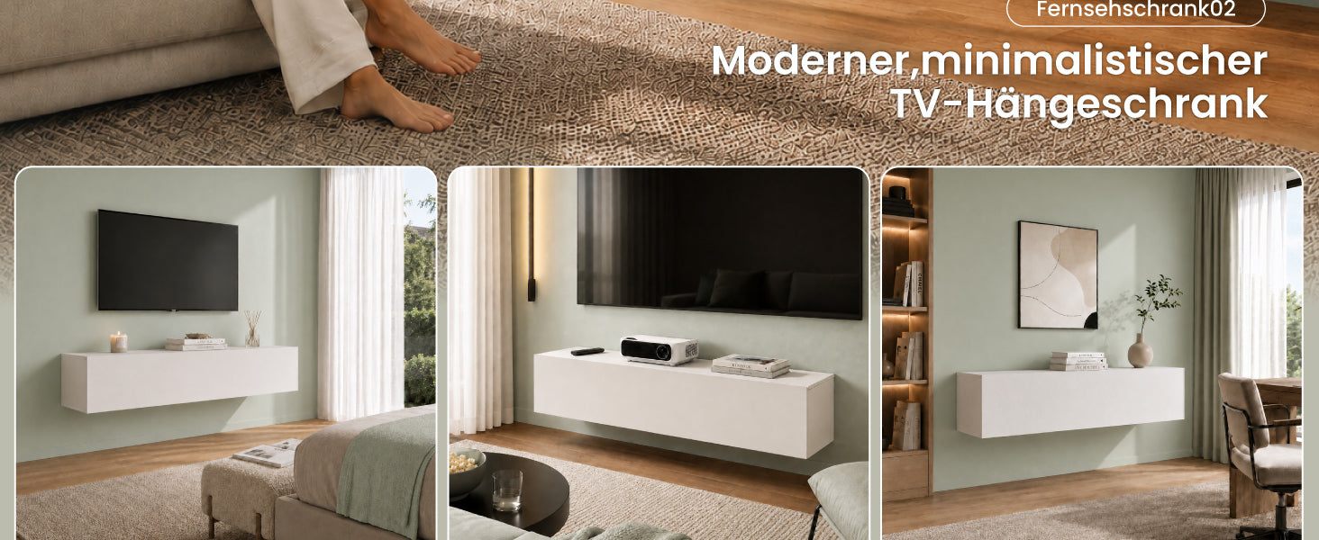 glasvilla Mobile TV per Televisore Armadietto per TV Basso Soft-close per Soggiorno, Sala da Pranzo, Camera da Letto Fernsehschrank02