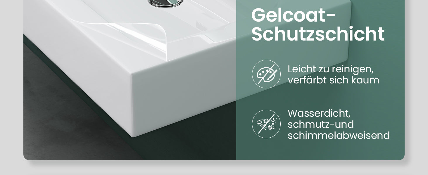 Glasvilla Design, Lavabo doble suspendido / de encimera Col830 en mineral sintético 140×48×13 cm