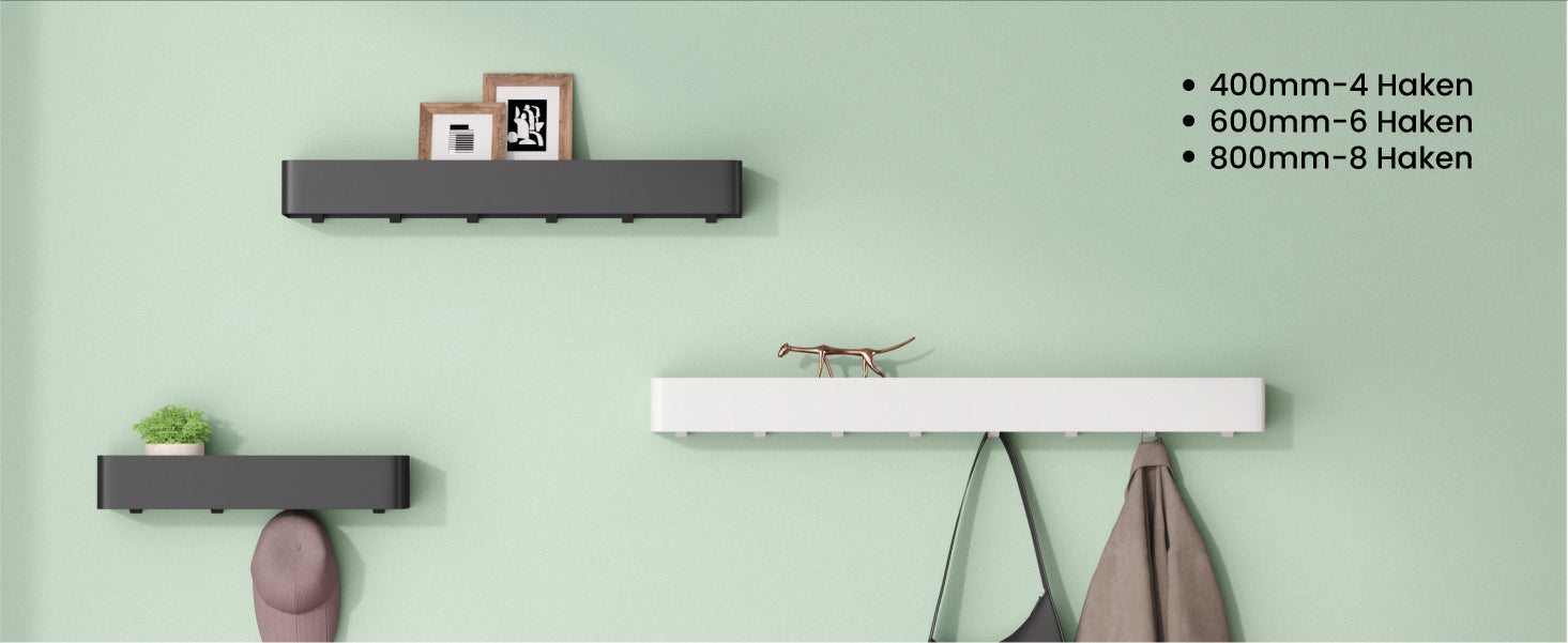 glasvilla Duschablage zum Bohren oder Kleben, Duschregal mit Haken, Badablage zur Wandmontage, Badezimmer Organizer Reglo-05
