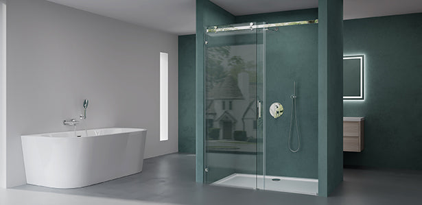 glasvilla Box Doccia per Nicchia in Vetro Trasparente 8mm Box Doccia con Porta Scorrevole in Vetro di Sicurezza ESG con Rivestimento Nano Teramo04-2