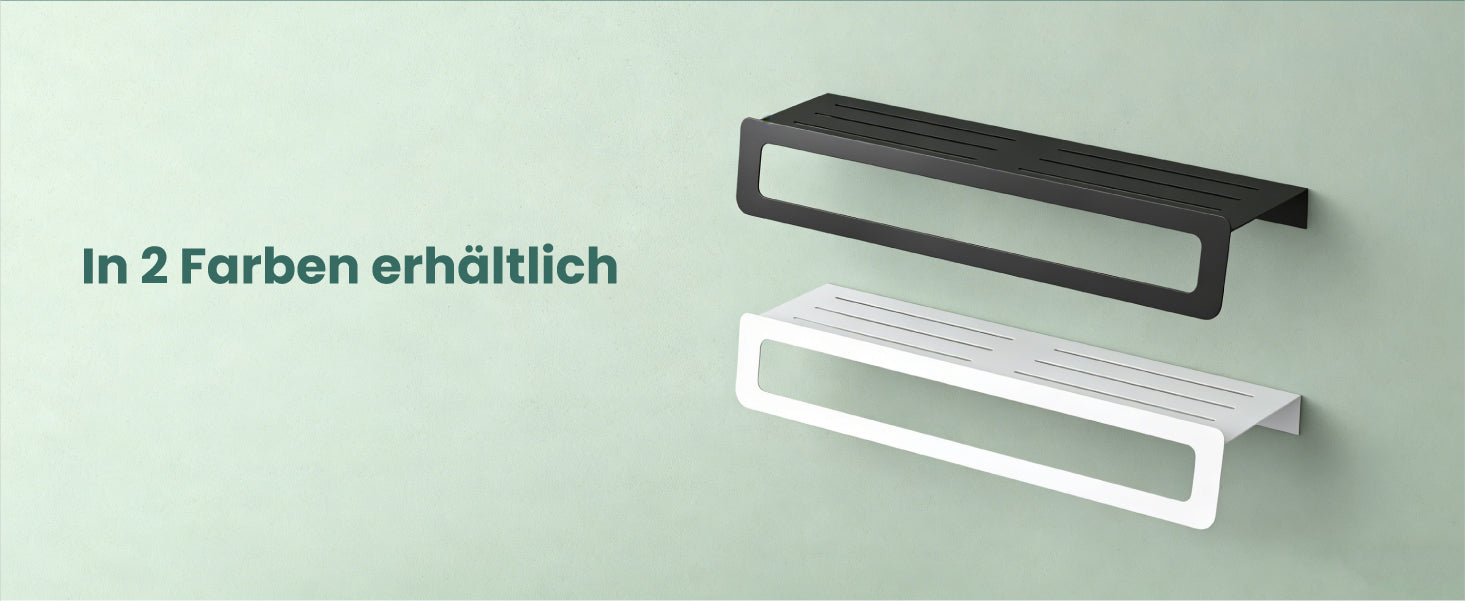 glasvilla Handtuchhalter mit Ablage , Handtuchstange Wandmontage zum Bohren oder Kleben, Handtuchaufhänger für Badezimmer und Küche  Tavrin-04