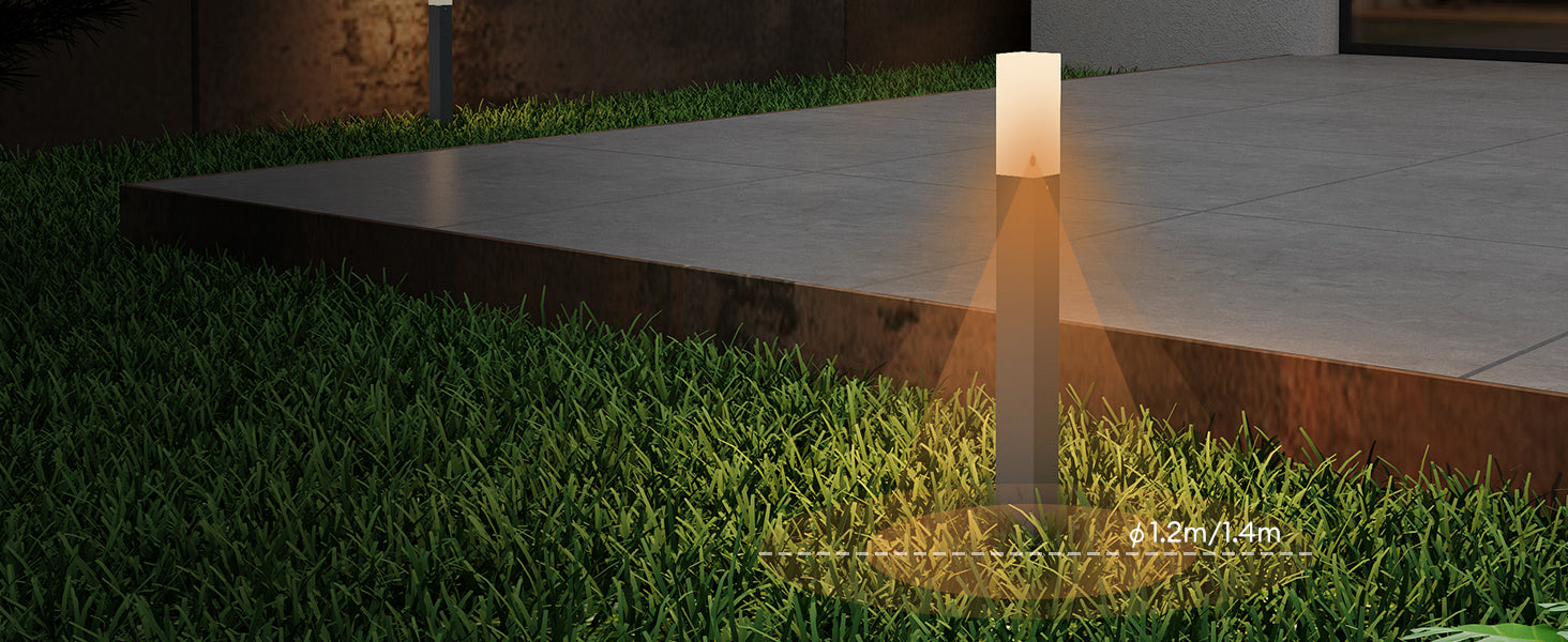 glasvilla Außenleuchte IP65 Wegeleuchte Außen | Pollerleuchte für Garten, 3000K Stehlampe Gartenlampe | Außenlampe Standleuchte 3W Deus Lumina