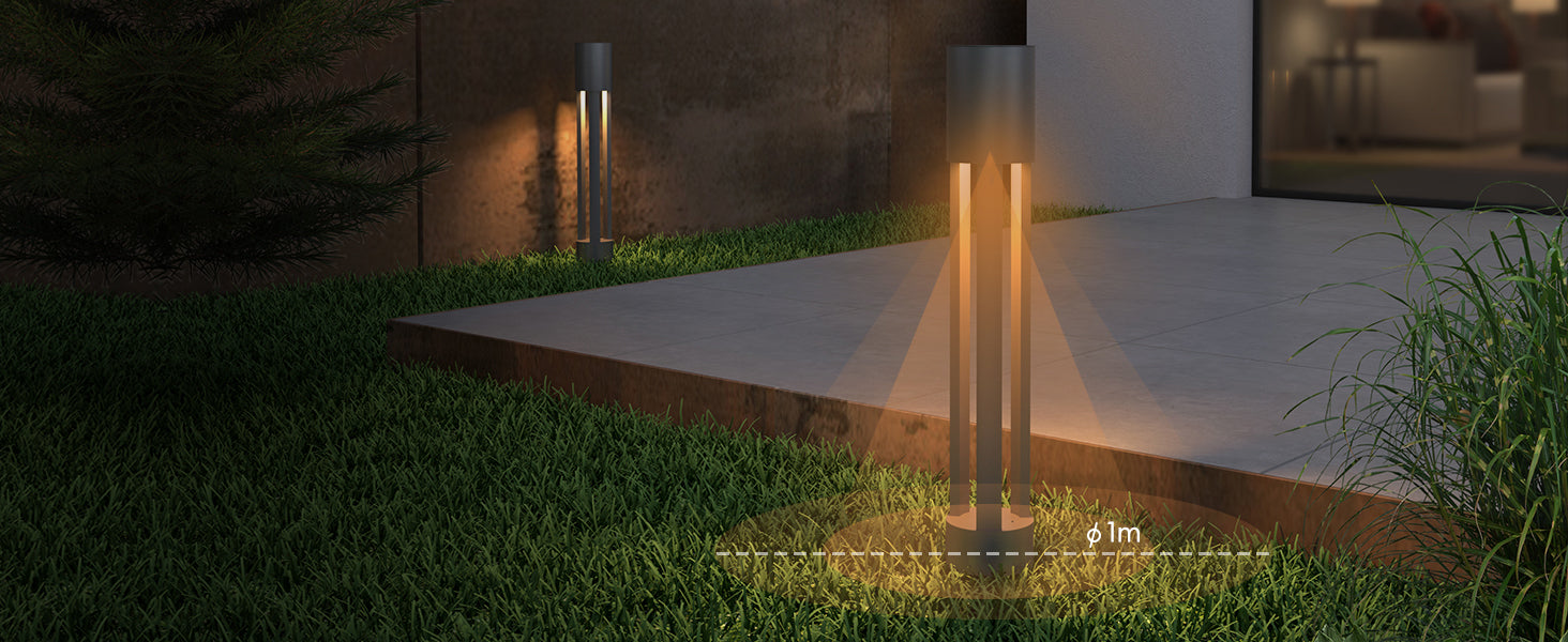 glasvilla Außenleuchte ⌀120xH700mm IP65 Wegeleuchte Außen | Pollerleuchte für Garten, 3000K Stehlampe Gartenlampe | Außenlampe Standleuchte 10W NeoForge