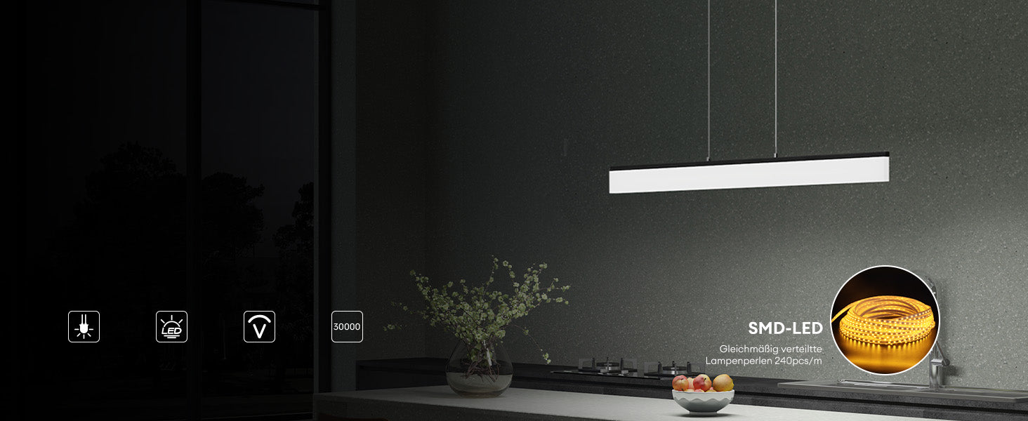 Suspension en verre Villa LED dimmable avec télécommande 3000K/4000K/6000K Câble réglable Lampe suspendue Alivetta3303