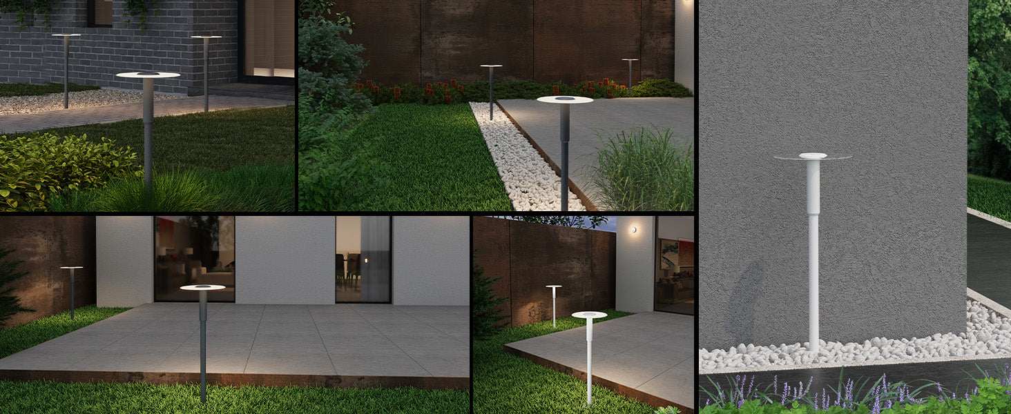 glasvilla Außenleuchte ⌀300xH804mm IP65 Wegeleuchte Außen | Pollerleuchte für Garten, 3000K Stehlampe Gartenlampe | Außenlampe Standleuchte 6W StellaeLights