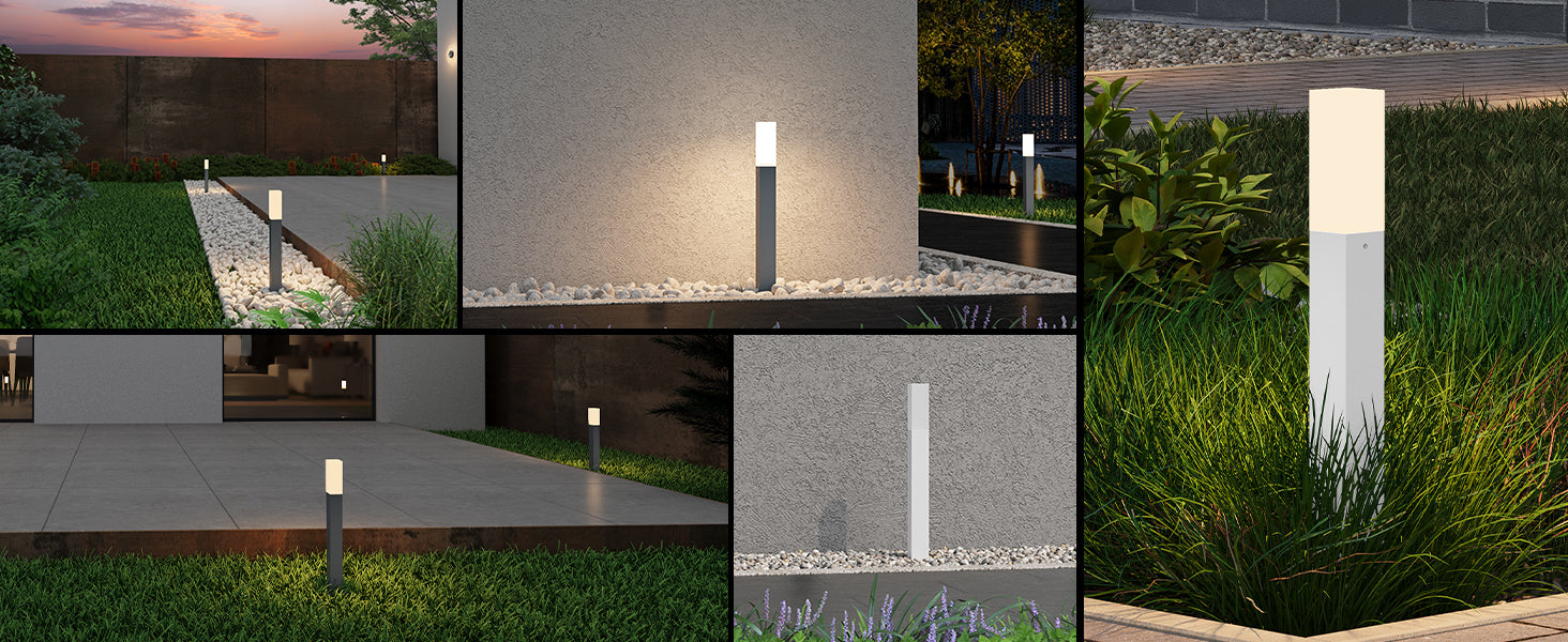 glasvilla Außenleuchte IP65 Wegeleuchte Außen | Pollerleuchte für Garten, 3000K Stehlampe Gartenlampe | Außenlampe Standleuchte 3W Deus Lumina